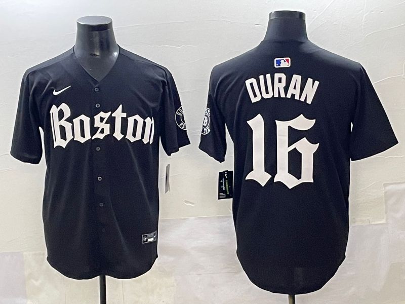 Men 2025 Boston Red Sox #16 Duran Black Five generations Joint Name Nike MLB Jersey style 1